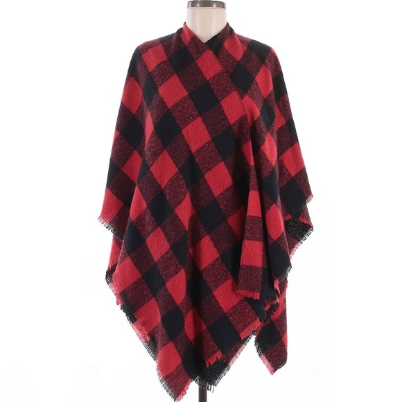 NWT- Mixit Buffalo Plaid Blanket Wrap - Picture 1 of 1